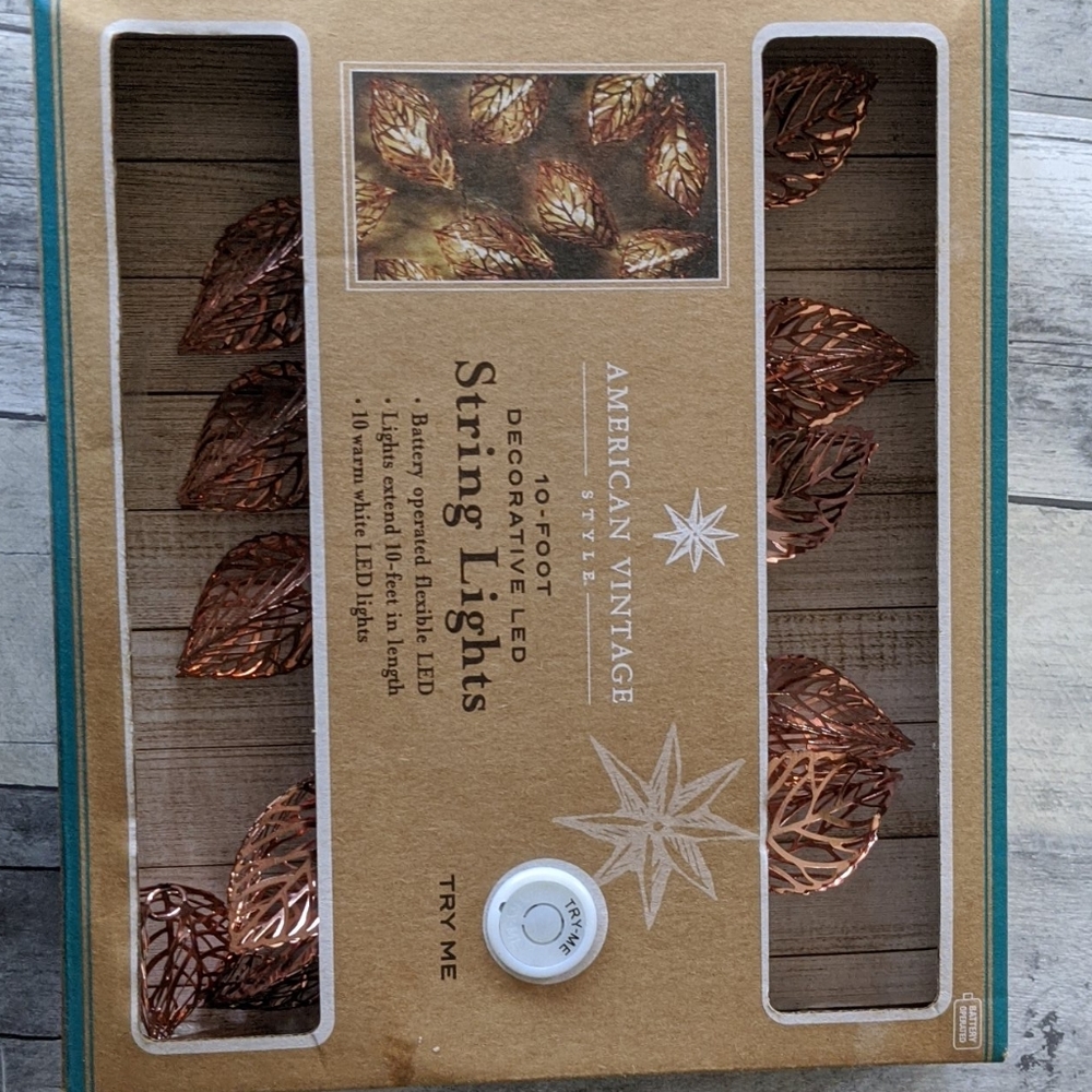 10 ft led string lights copper leaves
